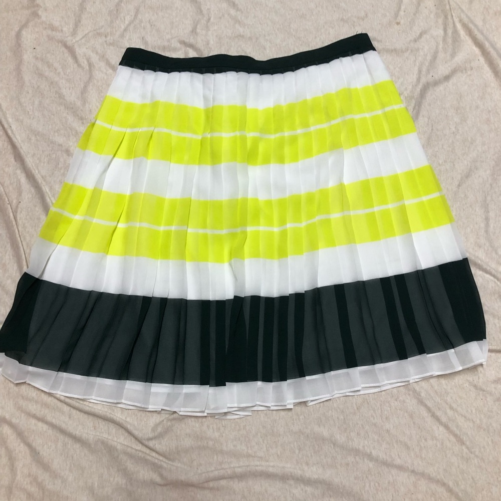 Ann Taylor Preppy Pleated Tennis Style Striped Skirt Sheer Bold Bright Colorful